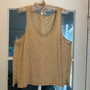 Madewell mustard yellow striped tank top